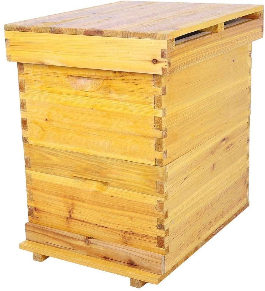 Focket Honey Keeper Beehive, 10 Frame Cedar Wood Waterproof Honey Super ...